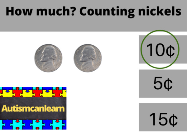 Counting Nickels–Totals to $1.00
