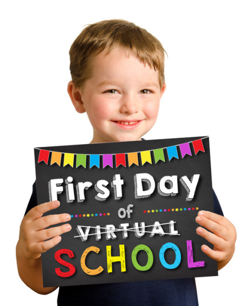 First Day of School Board – Includes Funny Chalkboard Sign [Printable File] – Designed by Katie Doodle