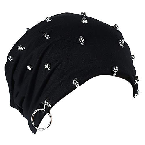 Unisex Men Women Rivet Skull Caps Winter Warm Beanies Cap Punk Rock Hiphop Stud Rivet Bonnet Hats