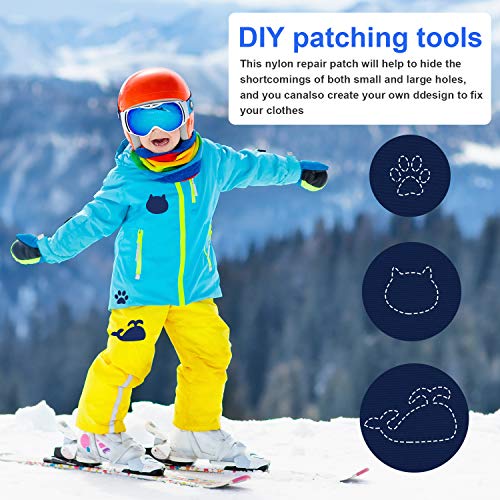 80 Pieces Down Jacket Patches Nylon Repair Tape Self-Adhesive Repair Patch with 8 Sizes for Jacket Tent Outerwear Repair, Round and Oval Shape (Dark Blue) | The Storepaperoomates Retail Market - Fast Affordable Shopping