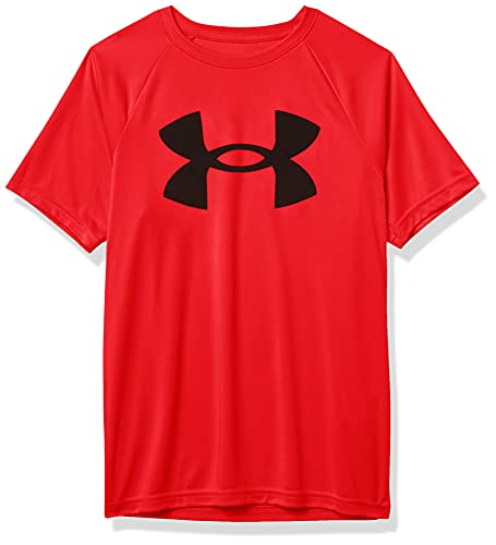 Under Armour boys Tech Big Logo Short Sleeve T-Shirt , Phoenix Fire (296)/Black , Youth Large