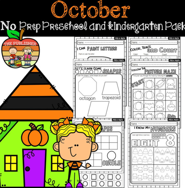 October 2020 : No prep Math and Literacy for Pre-k and Kindergarten