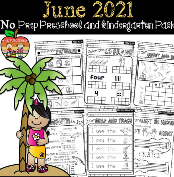 June 2021 : No prep Math and Literacy for Pre-k and Kindergarten