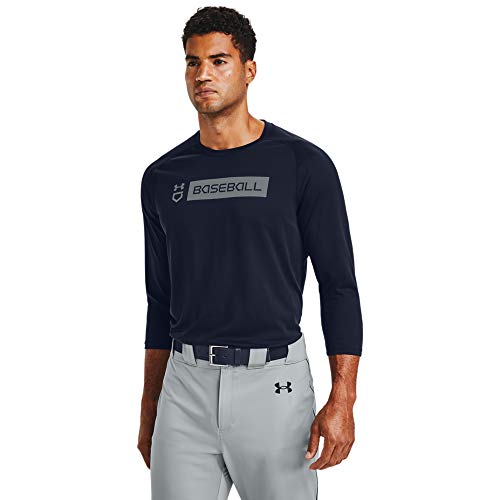 Under Armour Men’s Utility 3/4 20 T-Shirt , Midnight Navy (410)/Baseball Gray , X-Large