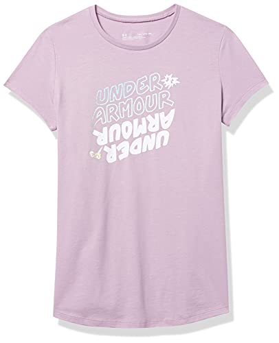 Under Armour Girls’ Wordmark Graphic Short Sleeve T-Shirt , Mauve Pink (698)/White , Youth Medium