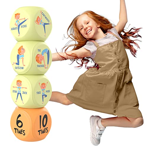 Skywin Kids Yoga Dice – 1 Pack Fun Exercise Dice for Kids Solo or Group Classes, 6-Sided Foam Workout Dice for Home, Classroom and Physical Education Learning