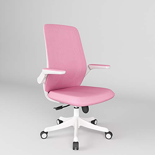 Minmin Swivel Office Chair, Adjustable Executive Chair Office Chair Ergonomic with Comfortable Lumbar Support for Home Office Study Furniture,Pink