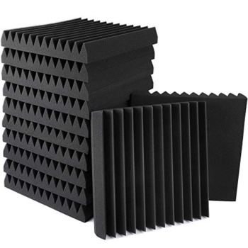 12 Pack Set Sound Proof Foam Panels 2″ × 12″ × 12″ Black Wedges Tiles Fireproof Soundproof Acoustic Panels Sound Absorbing Noise Cancelling Panels for Recording Studios, Home, Offices Walls Ceiling | The Storepaperoomates Retail Market - Fast Affordable Shopping