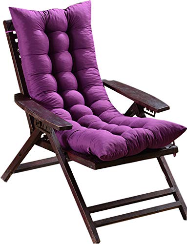 ChezMax Soft Recliner Cushion Wooden Chair Solid Color Seat Cushion Double-Sided Chair Pad with Strapping Seat Cushion for Recliner Rocking Chair Wooden Chair Purple
