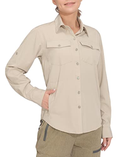 Little Donkey Andy Women’s Stretch Quick Dry Water Resistant Outdoor Shirts UPF50+ for Hiking, Travel, Camping, Upgraded Khaki Size M | The Storepaperoomates Retail Market - Fast Affordable Shopping