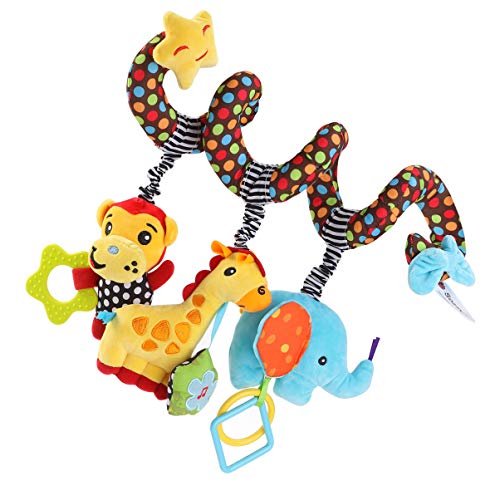 NUOBESTY Baby Car Seat Toys, 1 Pc Baby Stroller Toys Spiral Wrap Hangings Rattle Toy Hanging Rattles Toy Travel Learning Toy for Newborn