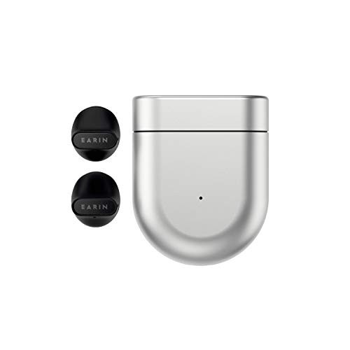 EARIN A-3 – The Original True Wireless Earphones – Open Design Comfortable Earbuds – Silver Aluminum Charging Case – 5 Hours of Playtime – Bluetooth – Wireless & USB-C Charging