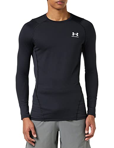 Under Armour mens ColdGear Armour Fitted Crew , Black (001)/White , Medium
