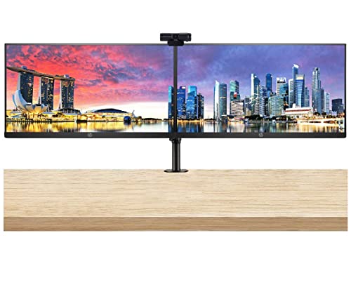 HP P244 23.8 Inch FHD IPS LED Backlit LCD Anti-Glare Monitor (HDMI, VGA, DisplayPort) 2-Pack Bundle with PW313 Full HD 1080p Live Streamer Webcam and Desk Mount Clamp Dual Monitor Stand
