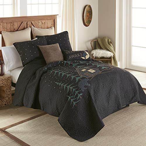 Donna Sharp Full/Queen Bedding Set – 3 Piece – Evening Lodge Quilt Set with Full/Queen Quilt and Standard Pillow Shams – Fits Queen Size and Full Size Beds – Machine Washable