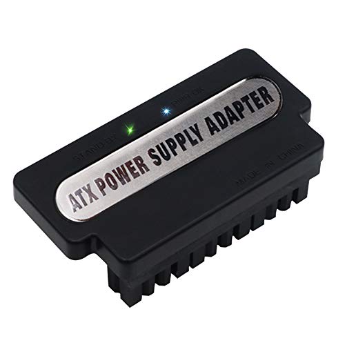New Version ATX 24Pin Female to 24pin Male 90 Degree Power Adapter with Power OK and Stand by LED and ABS Plastic top Cover for Desktops Power Supply