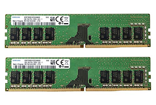 Samsung 16GB (2x8GB) DDR4 2666MHz DIMM PC4-21300 UDIMM Non-ECC 1Rx8 1.2V CL19 288-Pin Desktop Computer RAM Memory Upgrade Kit M378A1K43CB2-CTD