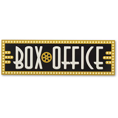 Open Road Brands Box Office Movie Wood Wall Decor – Classic Movie Sign for Theater Room, Game Room or Basement