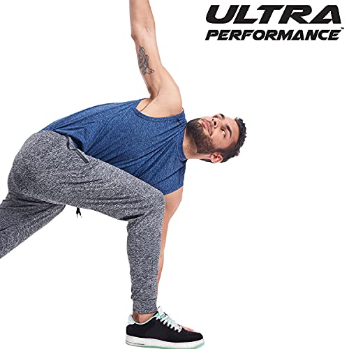 Ultra Performance 3 Pack Athletic Tech Mens Joggers, Track Pants for Men with Zipper Pockets | The Storepaperoomates Retail Market - Fast Affordable Shopping
