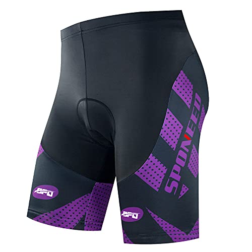 Gel Cycling Indoor Bike Trainer Shorts Mountain Biking Bicycle Half Pants US XL Purple Black