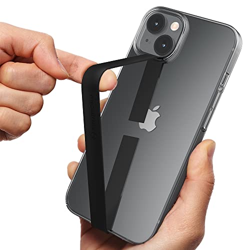Ultra Slim Phone Loop Finger Holder, Sinjimoru Secure Finger Strap for Phone Case as Cell Phone Grip Holder Compatible with iPhone Case & Samsung Phone. Sinji Loop Black