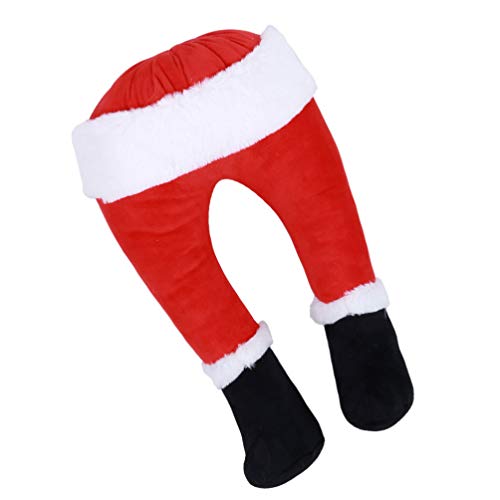 EXCEART Santa Legs Christmas Tree Decorations Animated Santa Legs Indoor Stuck in The Tree Decor Fake Leg Stuck Tree Toppers Xmas Holiday Decorations Fireplace Ornaments Red