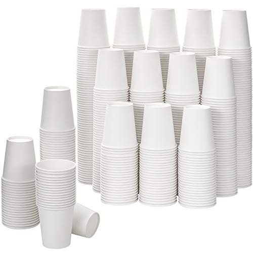 AOZITA [592 Pack] 8 oz White Paper Cups, Disposable Paper Cups, Heavyduty Hot / Cold Beverage Drinking Cups for Party, Picnic, BBQ, Travel, and Event