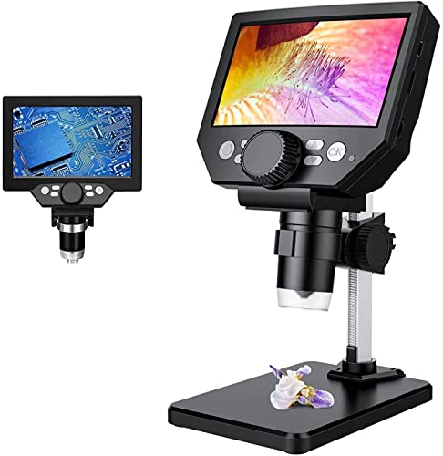 LCD Digital Microscope,4.3 Inch 1080P 10 Megapixels,1-1000X Magnification Zoom Wireless USB Stereo Microscope Camera,10MP Camera Video Recorder with HD Screen