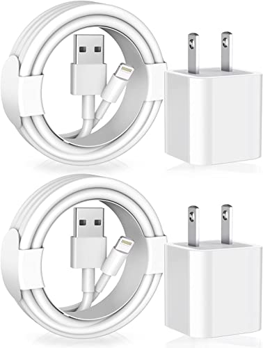 [Apple MFi Certified] iPhone Charger, 2Pack Lightning Cable Apple Charging Cords & Fast Quick USB Wall Charger Travel Plug Adapter Compatible with iPhone 12/11 Pro/11/XS MAX/XR/8/7/6s/6 Plus/AirPods
