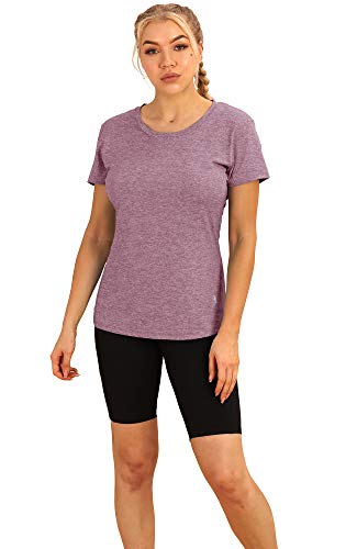 icyzone Workout Running Tshirts for Women – Fitness Athletic Yoga Tops Exercise Gym Shirts (Pack of 3) (L, Black/Navy/Rose Wine) | The Storepaperoomates Retail Market - Fast Affordable Shopping