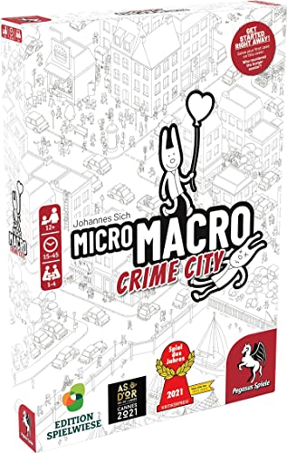 MicroMacro: Crime City – Board Game by Pegasus Spiele 1-4 Players – 15-45 Minutes of Gameplay – for Family Game Night – Kids and Adults Ages 12+ – English Version