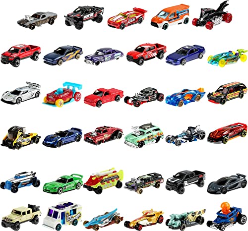 Hot Wheels 36 Car Pack, Multi-Pack of 1:64 Scale Modern & Classic Vehicles for Play or Display, Gift for Car Enthusiasts, Collectors & Kids 3 Years Old & Up, GWN98