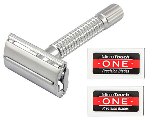Old Fashion Double Edge Razor and 12 Stainless Razor Blade Ultimate Shaving Experience