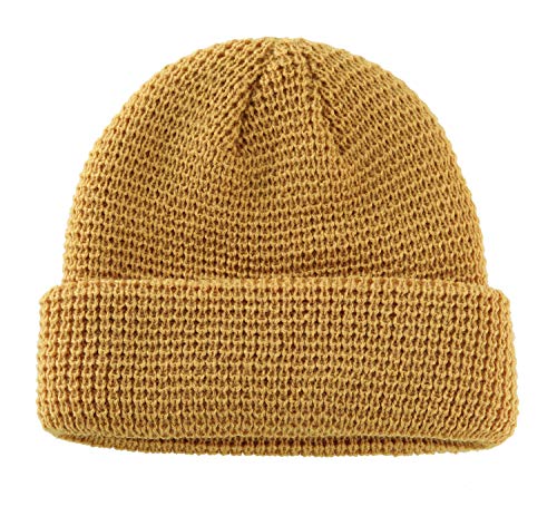 Home Prefer Men’s Womens Beanie Hats Winter Knitted Caps Soft Warm Ski Hat Golden Yellow