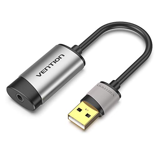 USB Sound Card, VENTION 3.5mm Sound Card External USB Audio Adapter Compatible with pc Windows 10, MAC, Linux, Laptops, Desktops, PS5