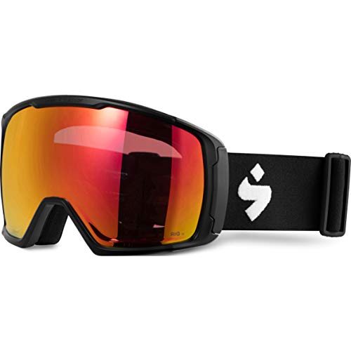 Sweet Protection Clockwork RIG Reflect Snow Goggles – UV Protection, Anti-Fog, and Interchangeable Lens, Topaz/Matte Black/Black