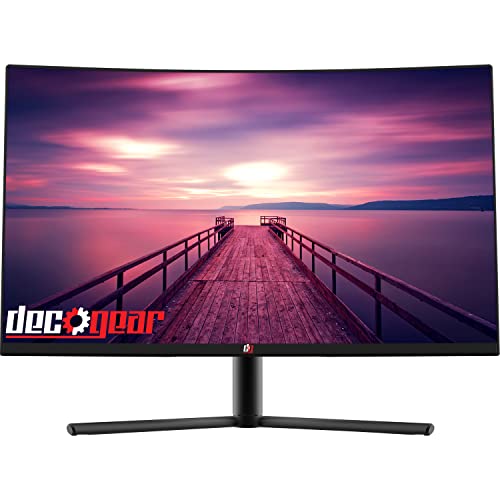Deco Gear 32″ Curved Gaming Monitor 1920×1080 with 3000:1 Contrast Ratio, 75 Hz Refresh Rate, 6ms Response Time, 16:9 Aspect Ratio, 103% sRGB Area Ratio