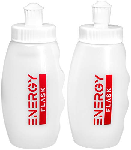 (2 Bottles) Small, Semi-Rigid, Easy-to-Clean, Refillable Gu Flask for Sports Nutrition Liquid Energy Gel Flask – Cycling Flask, Running Flask, Triathlons, Marathons. 110ml (3.5oz)