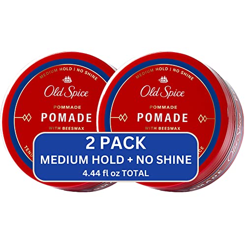 Old Spice Hair Styling Pomade for Men, Medium Hold No Shine 2.22 Fl Oz Each, Twin Pack