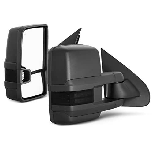 AKKON – For 14-20 Chevy Silverado Smoke Extendable Towing Power Heated Function Side Mirrors Left + Right Pair