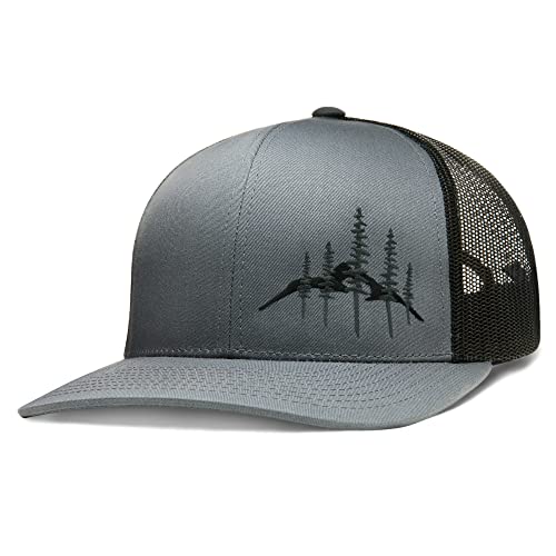 LARIX GEAR Trucker Hats for Men Wild Mountain (Graphite GrayBlack Hat) Black Granite Gray