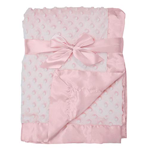 American Baby Company Heavenly Soft Chenille Minky Dot Receiving Blanket, Pink, 30″ x 40″, for Boys and Girls