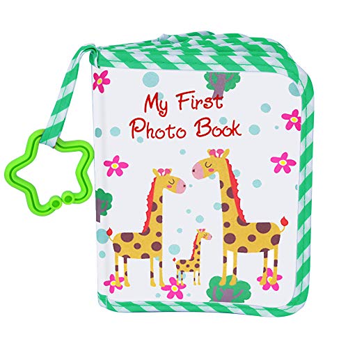 VNOM Baby Photo Album Soft Cloth Photo Book First Year Memory Album Shower Gift for Babies Newborns Toddlers & Kids,Holds 4×6 Inch Photos. (Green)