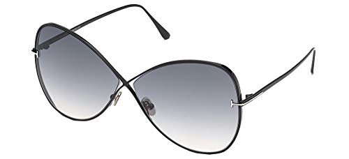 Tom Ford NICKIE FT 0842 Shiny Black/Dark Grey Shaded 66/9/135 women Sunglasses