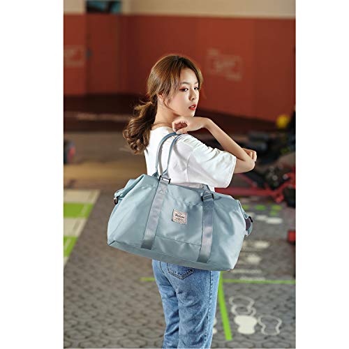 Womens travel bags, weekender carry on for women, sports Gym Bag, workout duffel bag, overnight shoulder Bag fit 15.6 inch Laptop (light green) large | The Storepaperoomates Retail Market - Fast Affordable Shopping