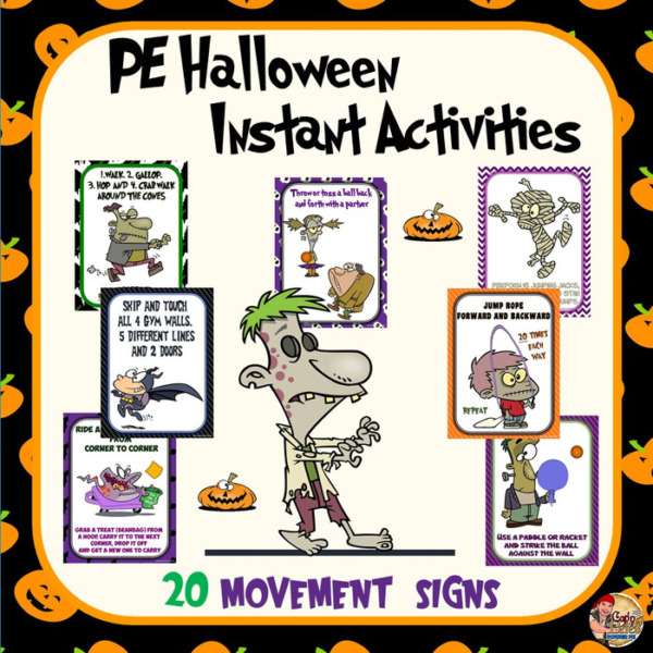 PE Halloween Instant Activities- 20 Movement Signs