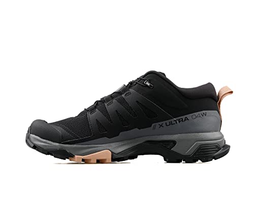 Salomon X Ultra 4 Hiking Shoes for Women, Black/Quiet Shade/Sirocco, 8.5