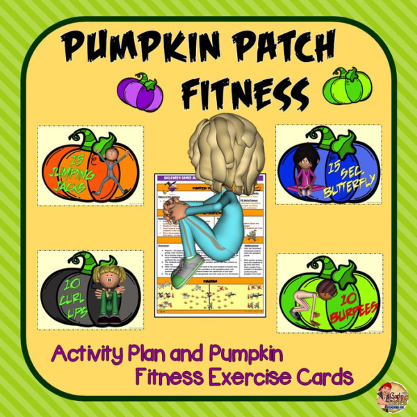 Pumpkin Patch Fitness- Activity Plan and Halloween Pumpkin Exercise Task Cards