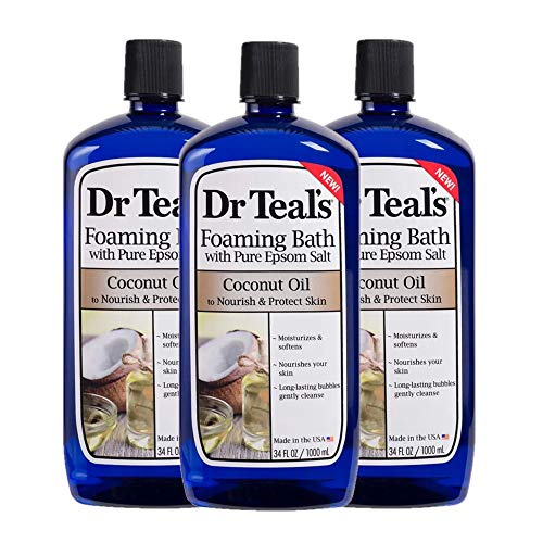 Dr. Teal’s Coconut Oil Foaming Bath Mothers Day Gift Set (3 Pack, 34oz Ea.) – Nourish & Protect Coconut Oil Blended with Pure Epsom Salt Calms The Mind & Provides Relief from Daily Aches & Pains