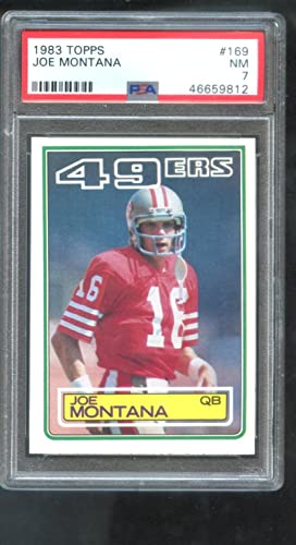 1983 Topps #169 Joe Montana San Francisco 49ers PSA 7 NM Graded Football Card